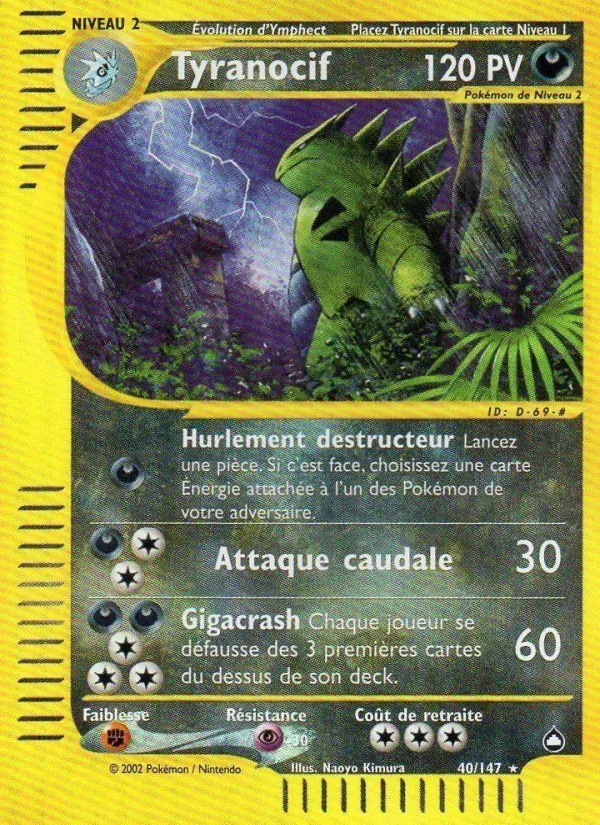 Carte Pokémon Tyranocif de l'extension Aquapolis