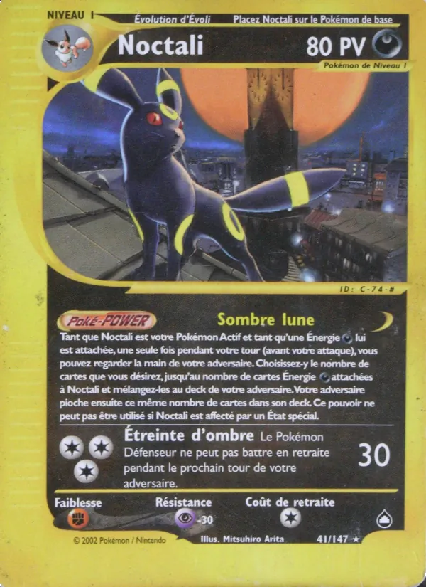 Carte Pokémon Noctali de l'extension Aquapolis
