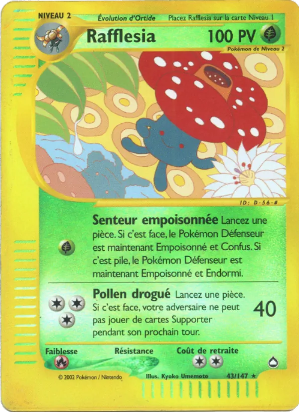 Carte Pokémon Rafflesia de l'extension Aquapolis