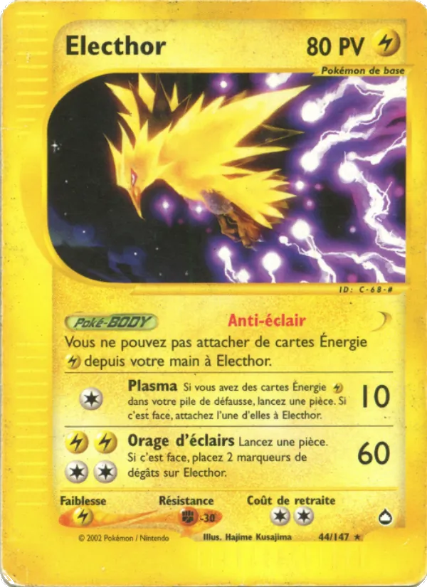 Carte Pokémon Electhor de l'extension Aquapolis