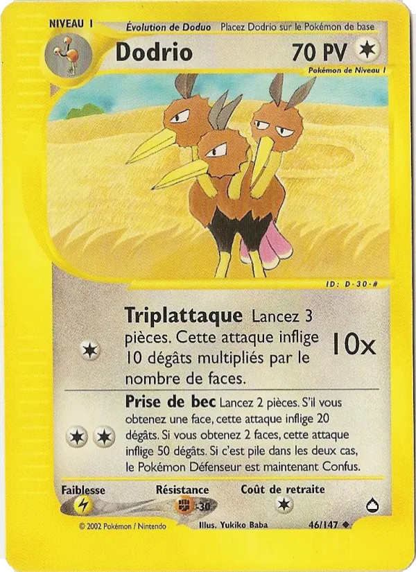 Carte Pokémon Dodrio de l'extension Aquapolis