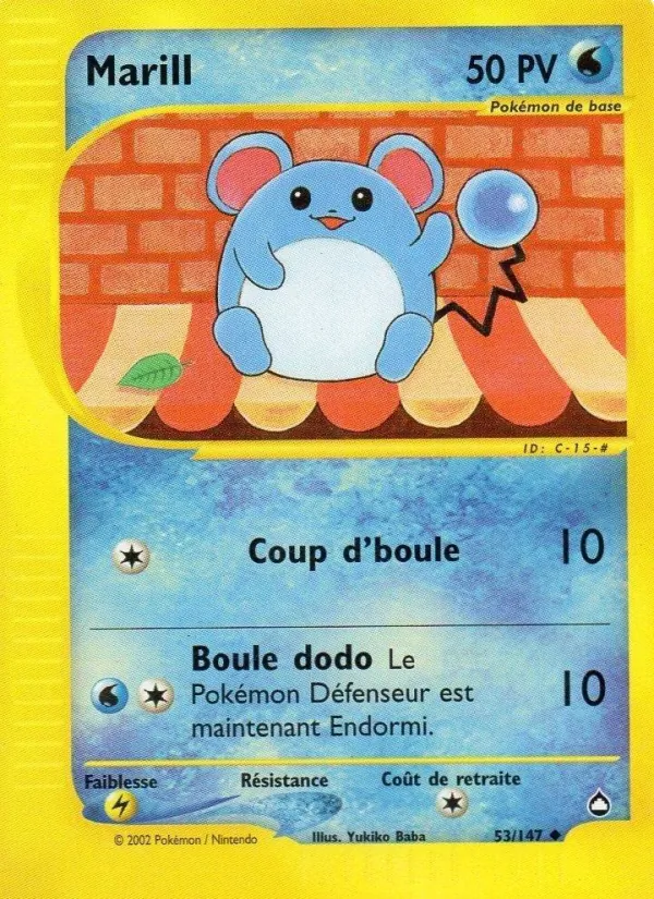 Carte Pokémon Marill de l'extension Aquapolis