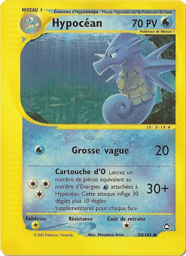 Carte Pokémon Hypocéan de l'extension Aquapolis