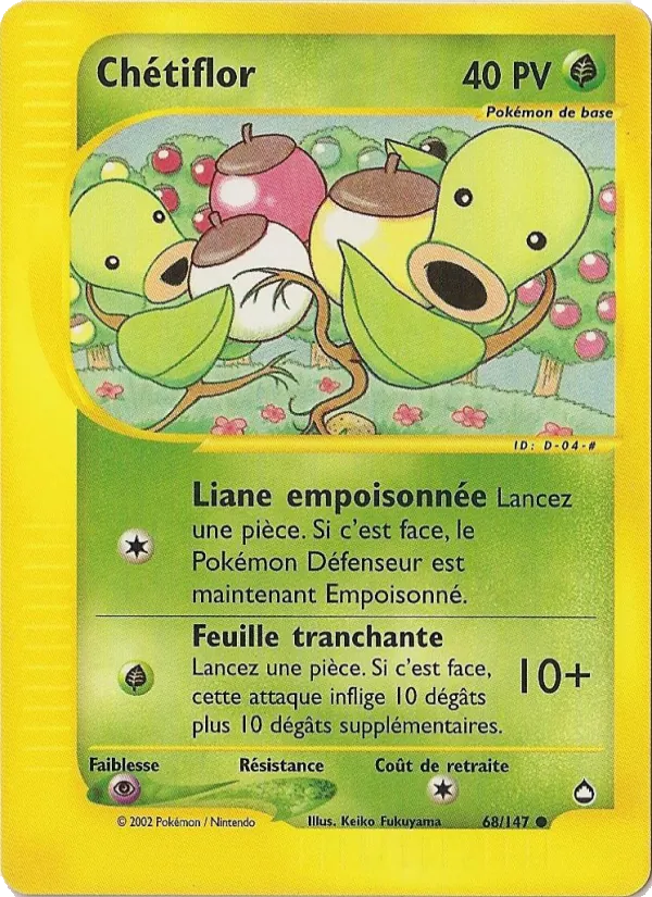 Carte Pokémon Chétiflor de l'extension Aquapolis