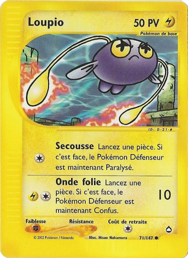 Carte Pokémon Loupio de l'extension Aquapolis