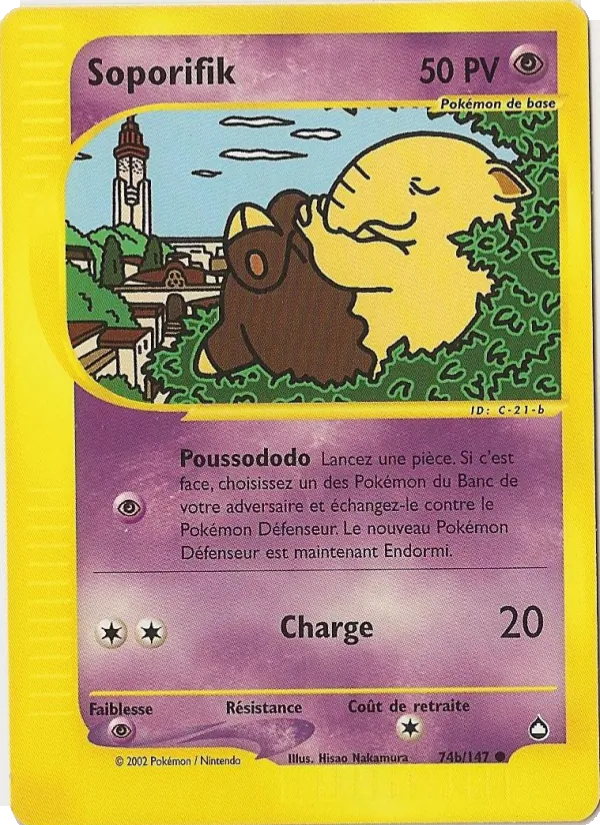Carte Pokémon Soporifik de l'extension Aquapolis