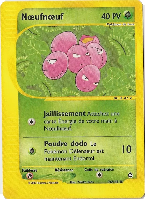 Carte Pokémon Nœufnœuf de l'extension Aquapolis
