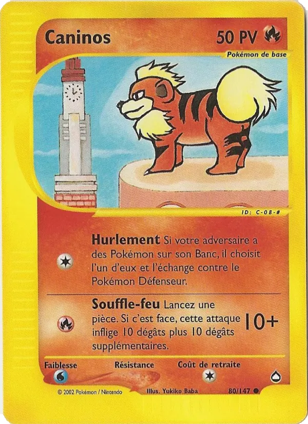 Carte Pokémon Caninos de l'extension Aquapolis