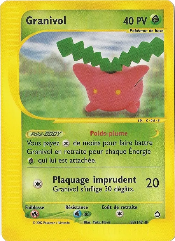 Carte Pokémon Granivol de l'extension Aquapolis