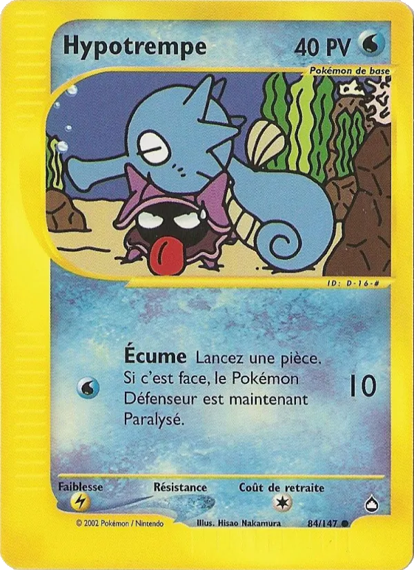 Carte Pokémon Hypotrempe de l'extension Aquapolis