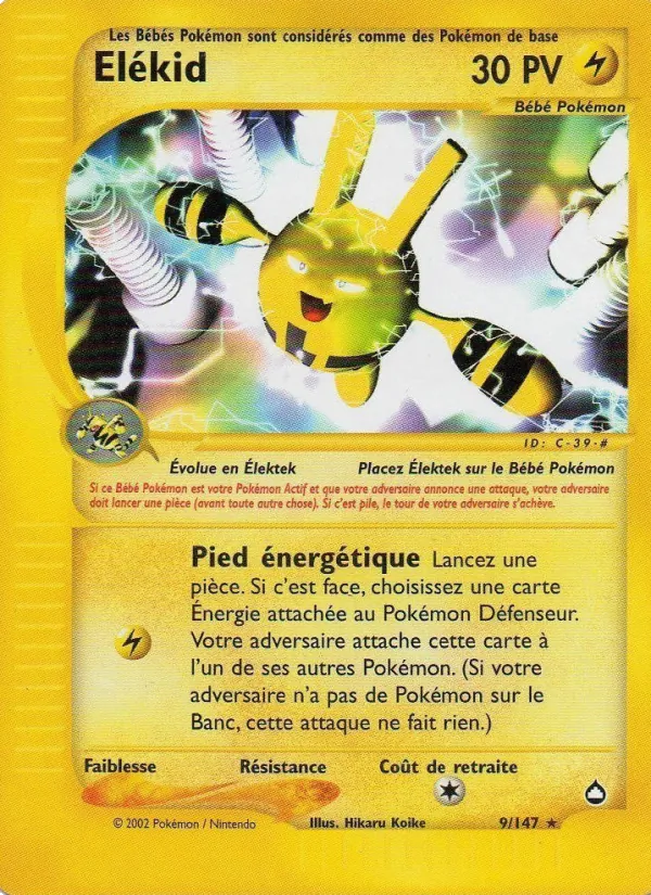 Carte Pokémon Élekid de l'extension Aquapolis