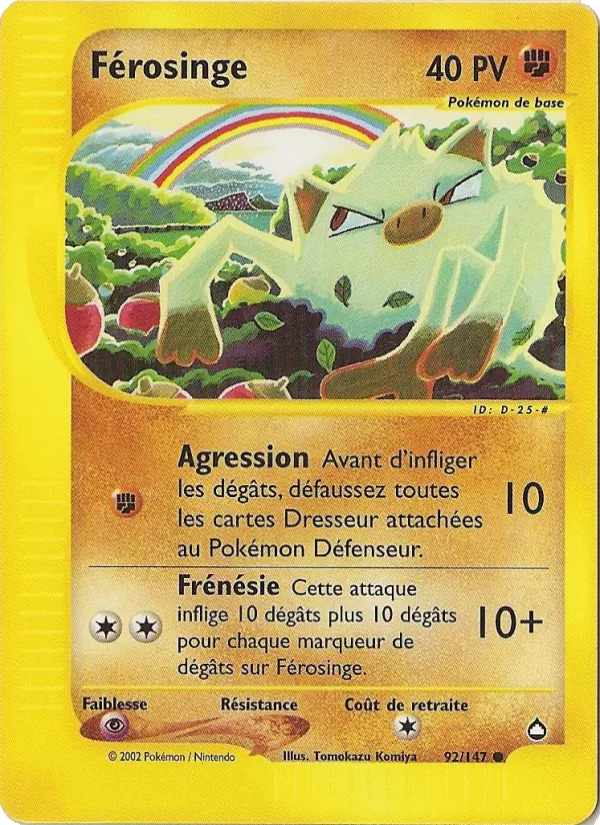 Carte Pokémon Férosinge de l'extension Aquapolis