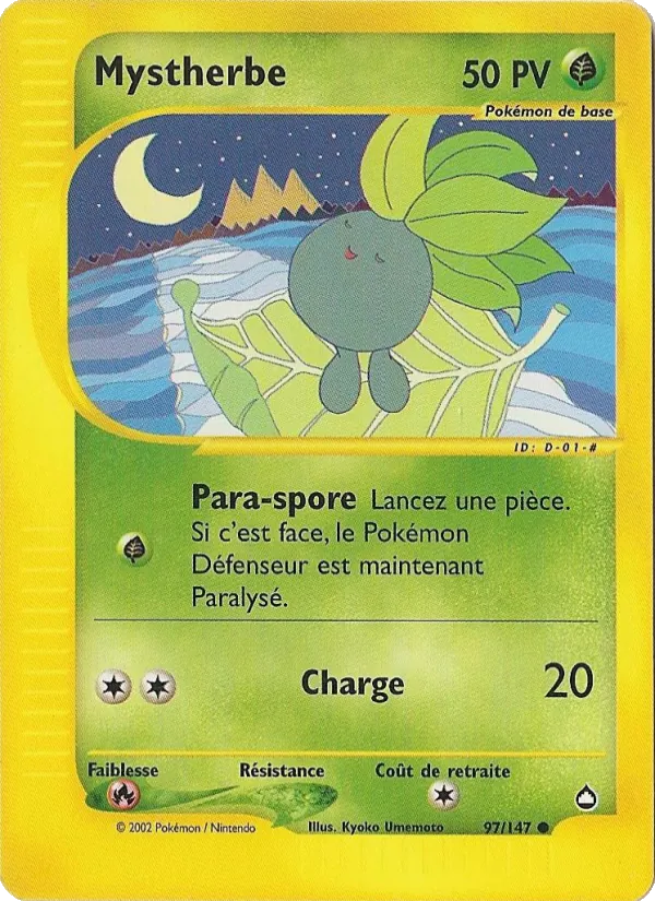 Carte Pokémon Mystherbe de l'extension Aquapolis