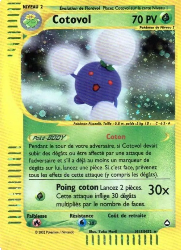 Carte Pokémon Cotovol de l'extension Aquapolis