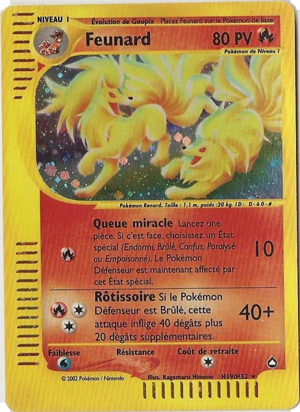 Carte Pokémon Feunard de l'extension Aquapolis
