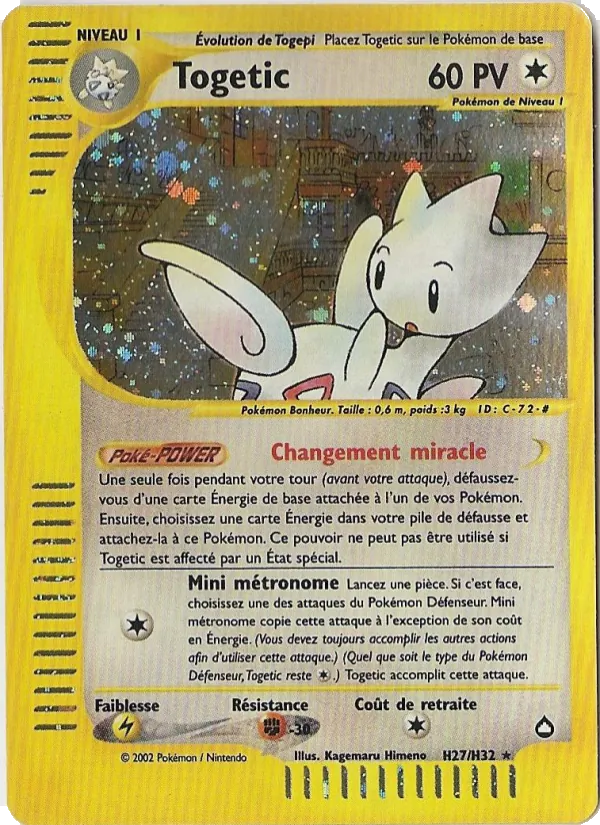 Carte Pokémon Togetic de l'extension Aquapolis