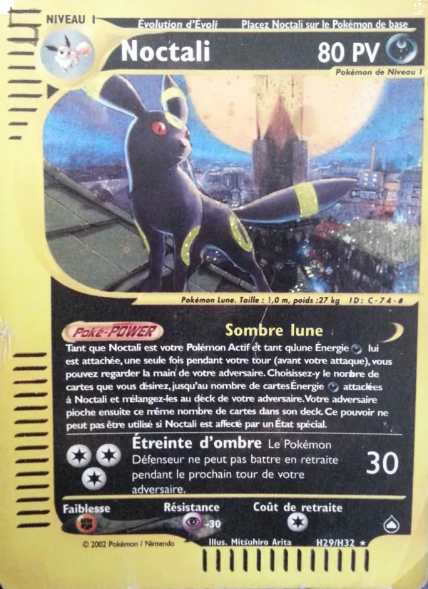 Carte Pokémon Noctali de l'extension Aquapolis