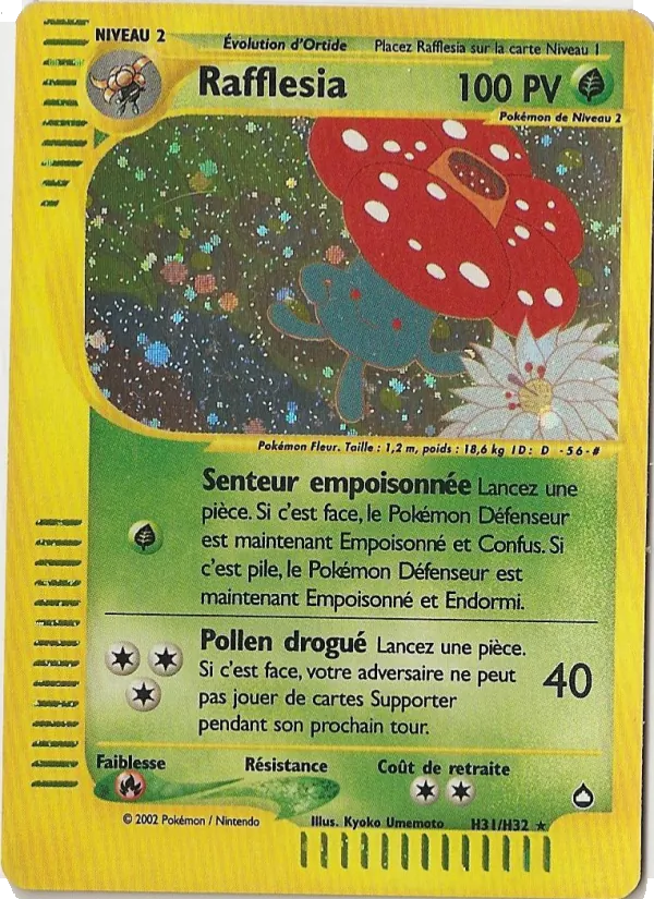 Carte Pokémon Rafflesia de l'extension Aquapolis