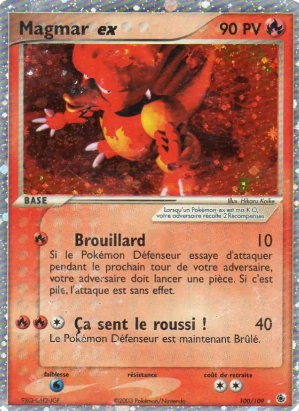Carte Pokémon Magmar ex de l'extension EX Rubis & Saphir