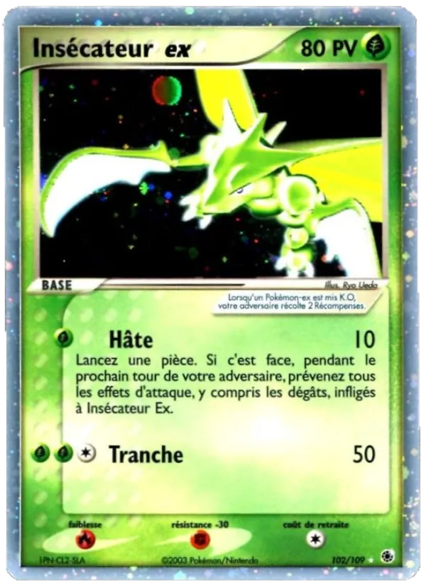 Carte Pokémon Insécateur ex de l'extension EX Rubis & Saphir