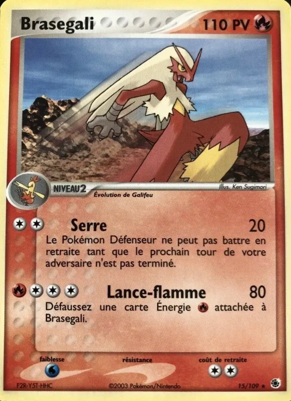 Carte Pokémon Braségali de l'extension EX Rubis & Saphir