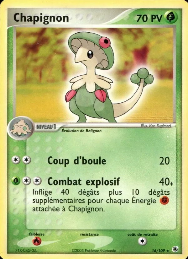 Carte Pokémon Chapignon de l'extension EX Rubis & Saphir