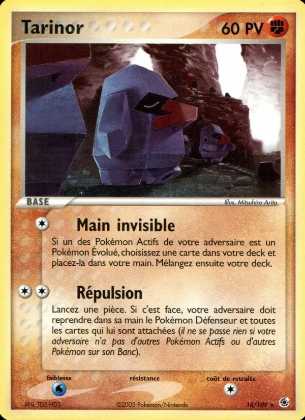 Carte Pokémon Tarinor de l'extension EX Rubis & Saphir