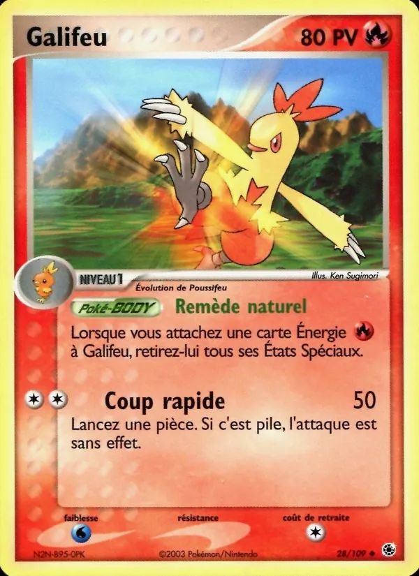 Carte Pokémon Galifeu de l'extension EX Rubis & Saphir