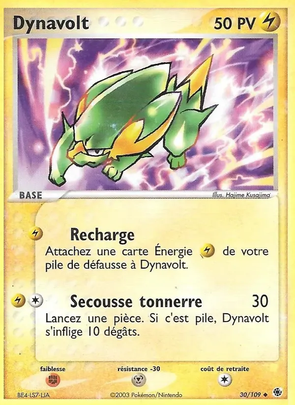 Carte Pokémon Dynavolt de l'extension EX Rubis & Saphir