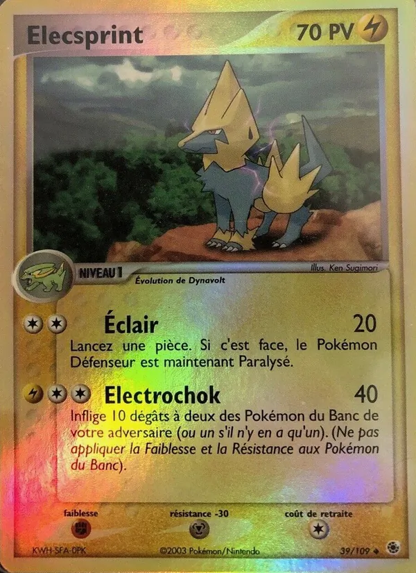 Carte Pokémon Élecsprint de l'extension EX Rubis & Saphir