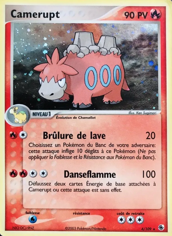 Carte Pokémon Camérupt de l'extension EX Rubis & Saphir