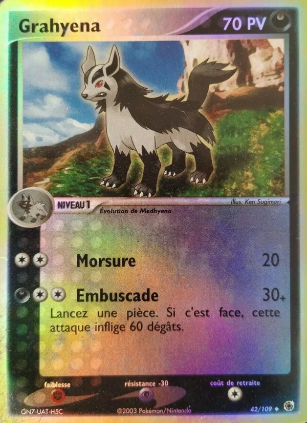 Carte Pokémon Grahyèna de l'extension EX Rubis & Saphir