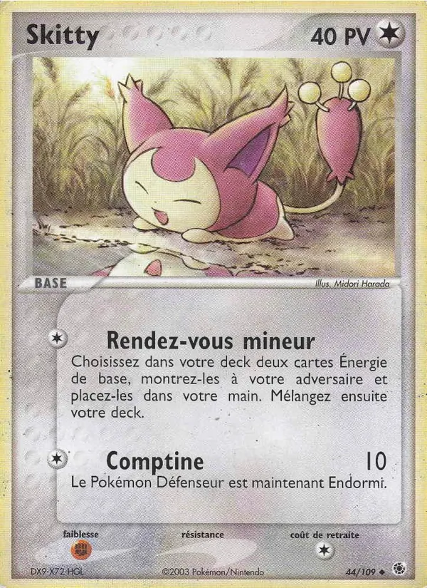 Carte Pokémon Skitty de l'extension EX Rubis & Saphir