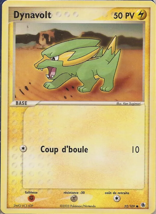 Carte Pokémon Dynavolt de l'extension EX Rubis & Saphir