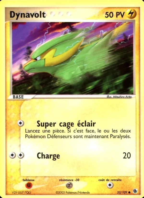 Carte Pokémon Dynavolt de l'extension EX Rubis & Saphir