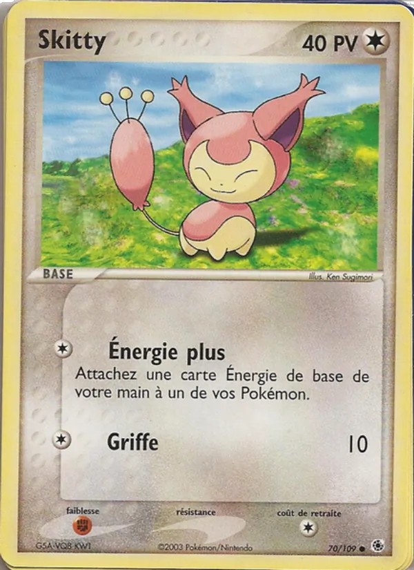 Carte Pokémon Skitty de l'extension EX Rubis & Saphir