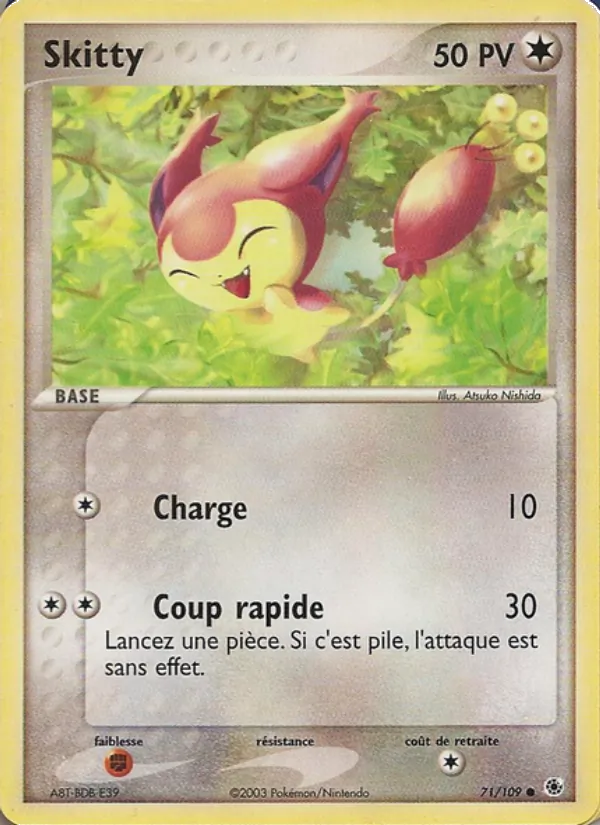 Carte Pokémon Skitty de l'extension EX Rubis & Saphir