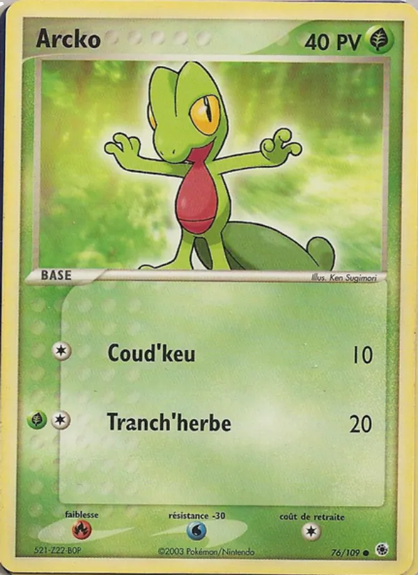 Carte Pokémon Arcko de l'extension EX Rubis & Saphir