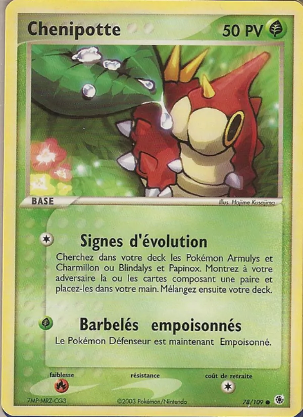 Carte Pokémon Chenipotte de l'extension EX Rubis & Saphir