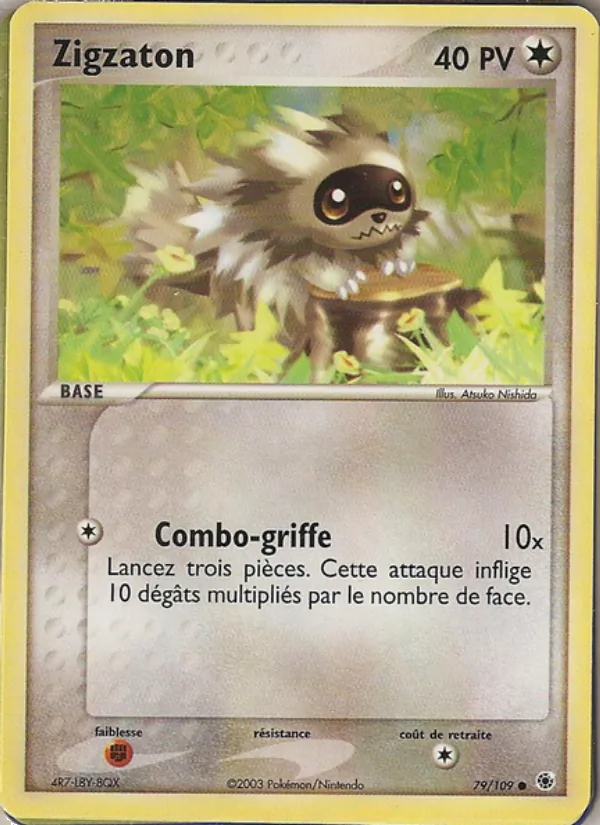 Carte Pokémon Zigzaton de l'extension EX Rubis & Saphir