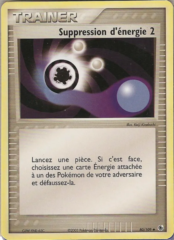 Carte Pokémon Suppression d'énergie 2 de l'extension EX Rubis & Saphir