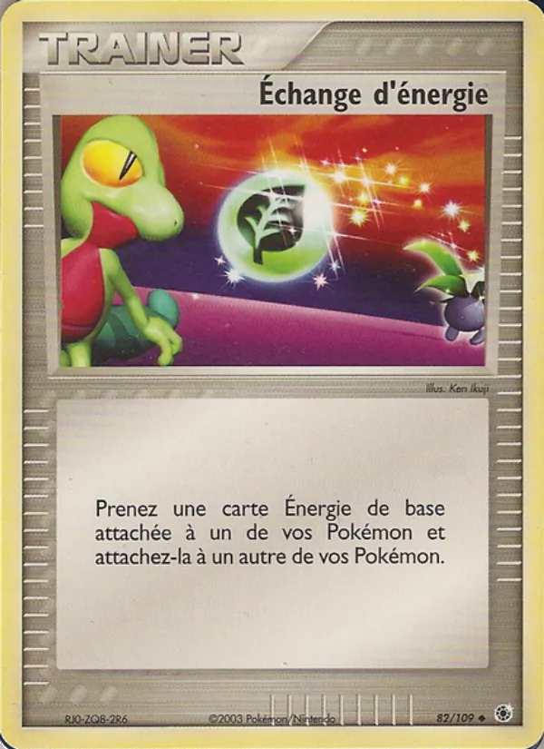 Carte Pokémon Échange d'énergie de l'extension EX Rubis & Saphir