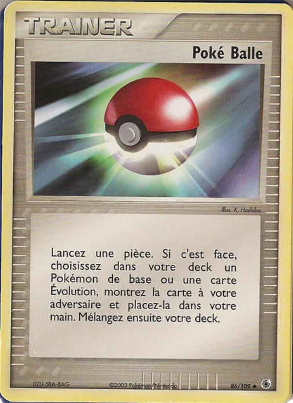 Carte Pokémon Poké Balle de l'extension EX Rubis & Saphir