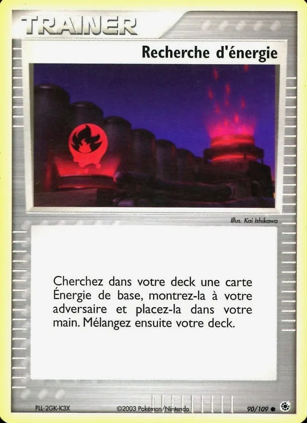 Carte Pokémon Recherche d'énergie de l'extension EX Rubis & Saphir