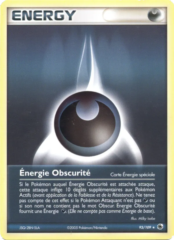 Carte Pokémon Énergie Obscurité de l'extension EX Rubis & Saphir
