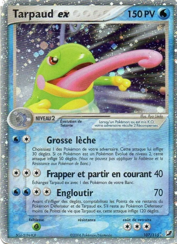 Carte Pokémon Tarpaud ex de l'extension EX Forces Cachées