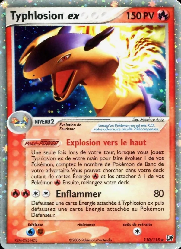 Carte Pokémon Typhlosion ex de l'extension EX Forces Cachées