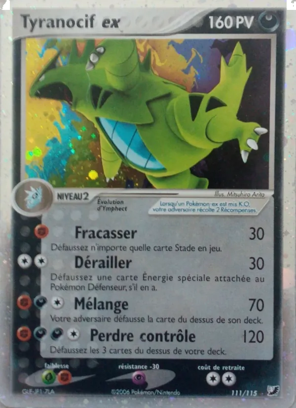 Carte Pokémon Tyranocif ex de l'extension EX Forces Cachées