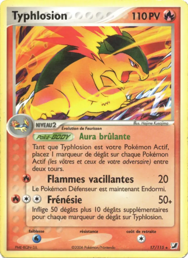 Carte Pokémon Typhlosion de l'extension EX Forces Cachées