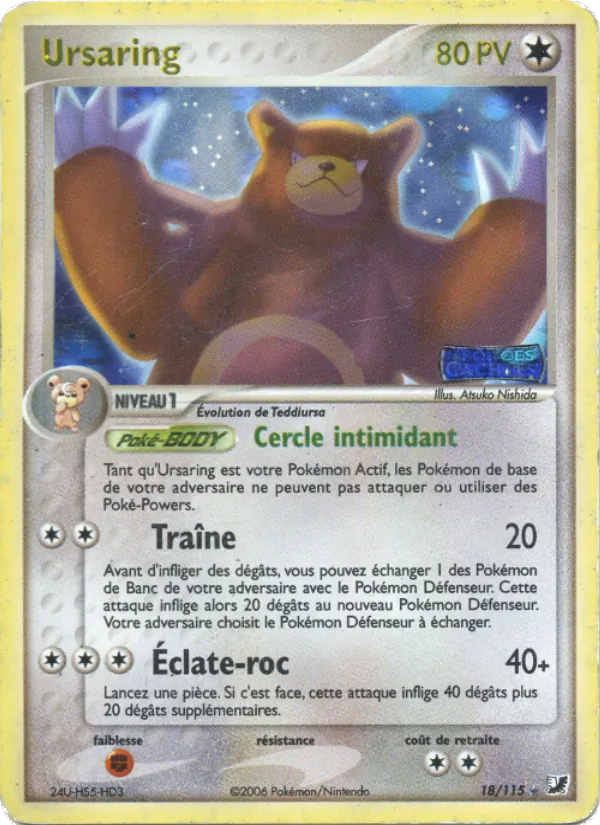 Carte Pokémon Ursaring de l'extension EX Forces Cachées